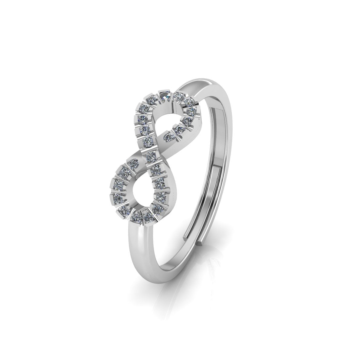 PLATAA 925 Sterling Silver Infinity Solitaire Ring for Women – Elegant Daily Wear for Every Occasion