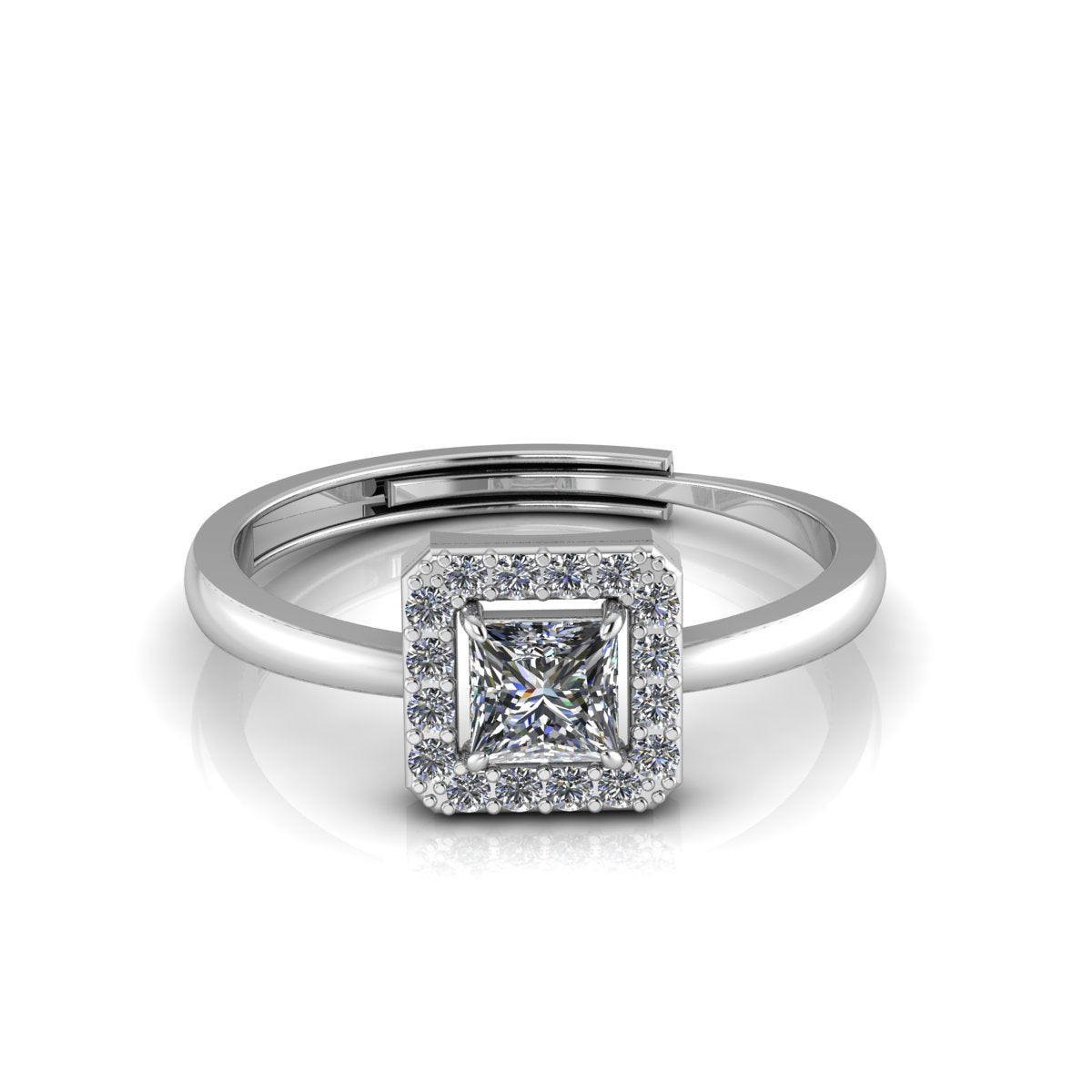 925 Silver Square Zircon Ring For Women - plataa.co