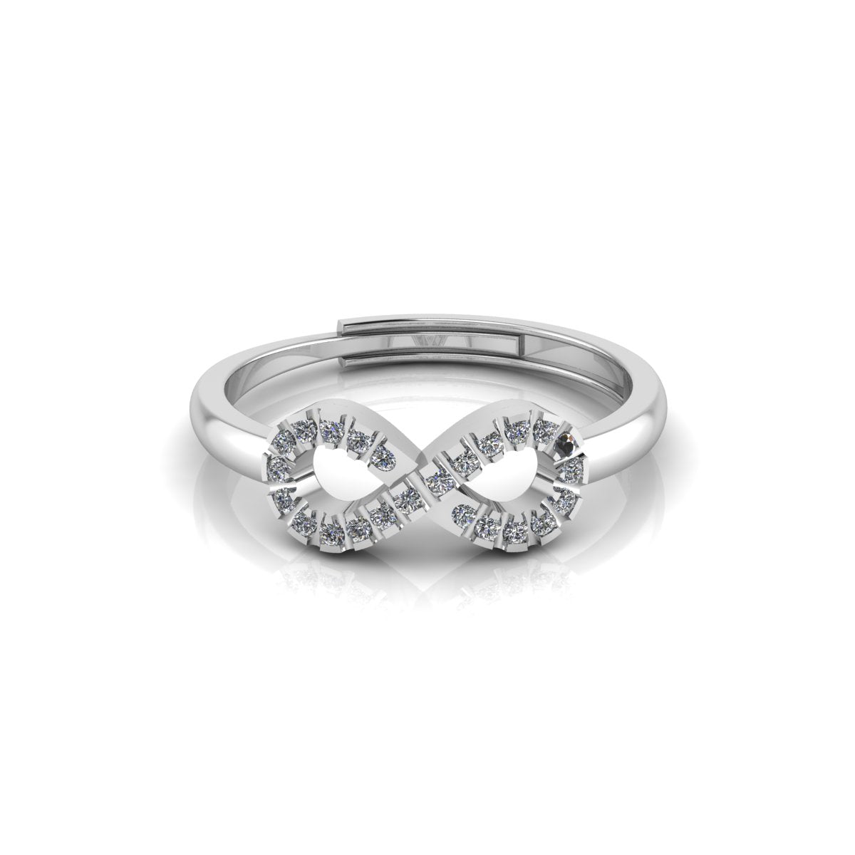 PLATAA 925 Sterling Silver Infinity Solitaire Ring for Women – Elegant Daily Wear for Every Occasion