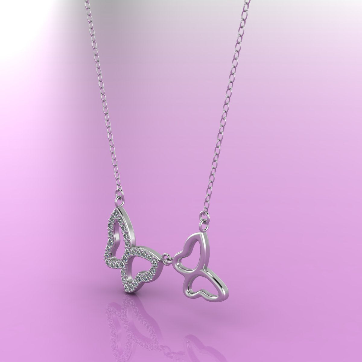 Pure 925 Silver Butterfly  Pendant for Ladies - plataa.co
