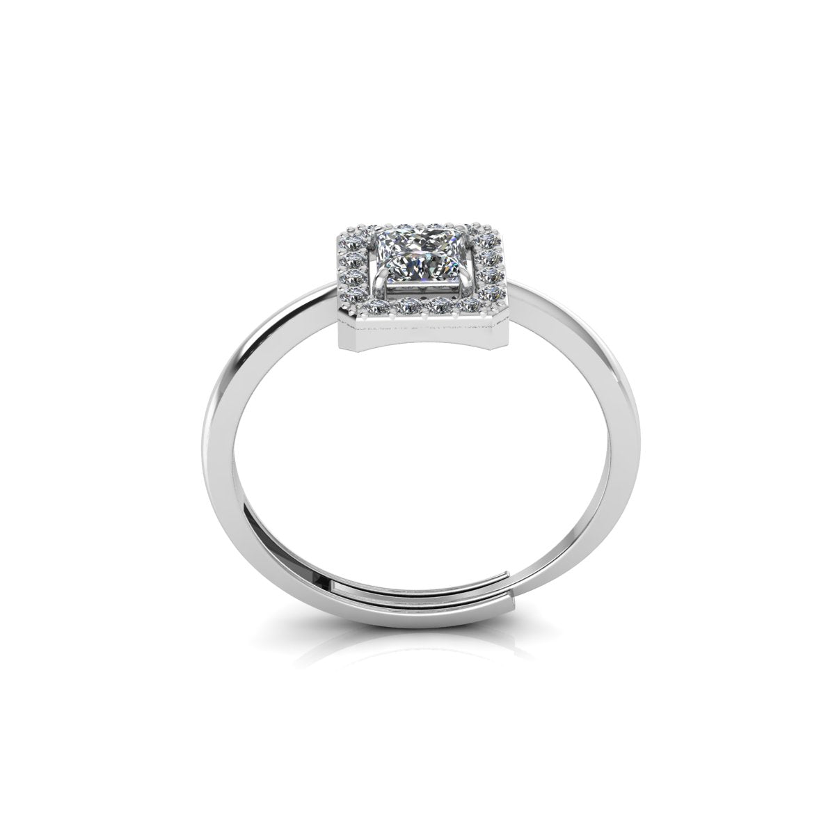 925 Silver Square Zircon Ring For Women - plataa.co