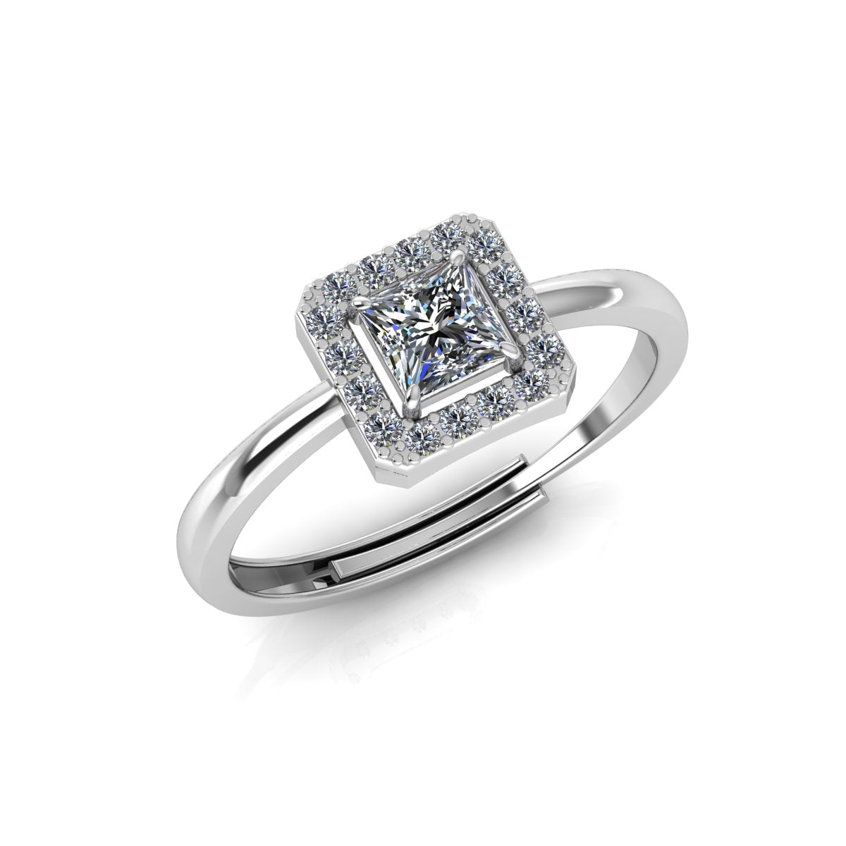 925 Silver Square Zircon Ring For Women - plataa.co