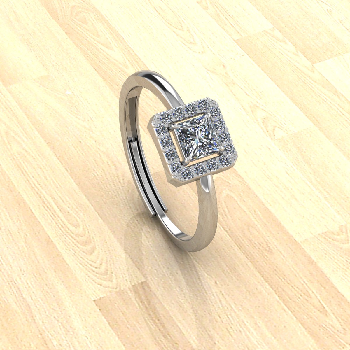 925 Silver Square Zircon Ring For Women - plataa.co