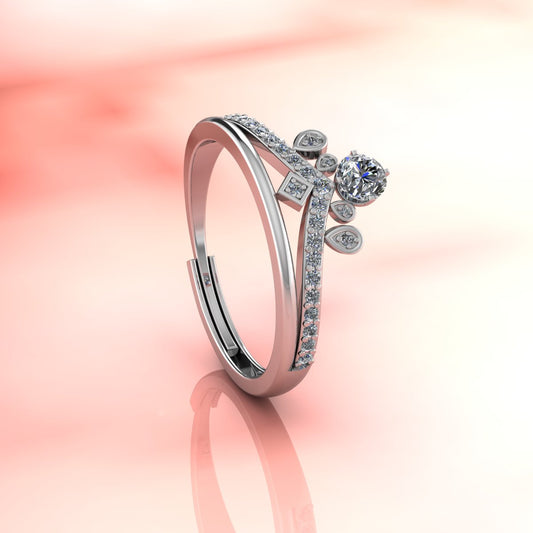 925 Sterling Silver Crown Ring For Women - plataa.co