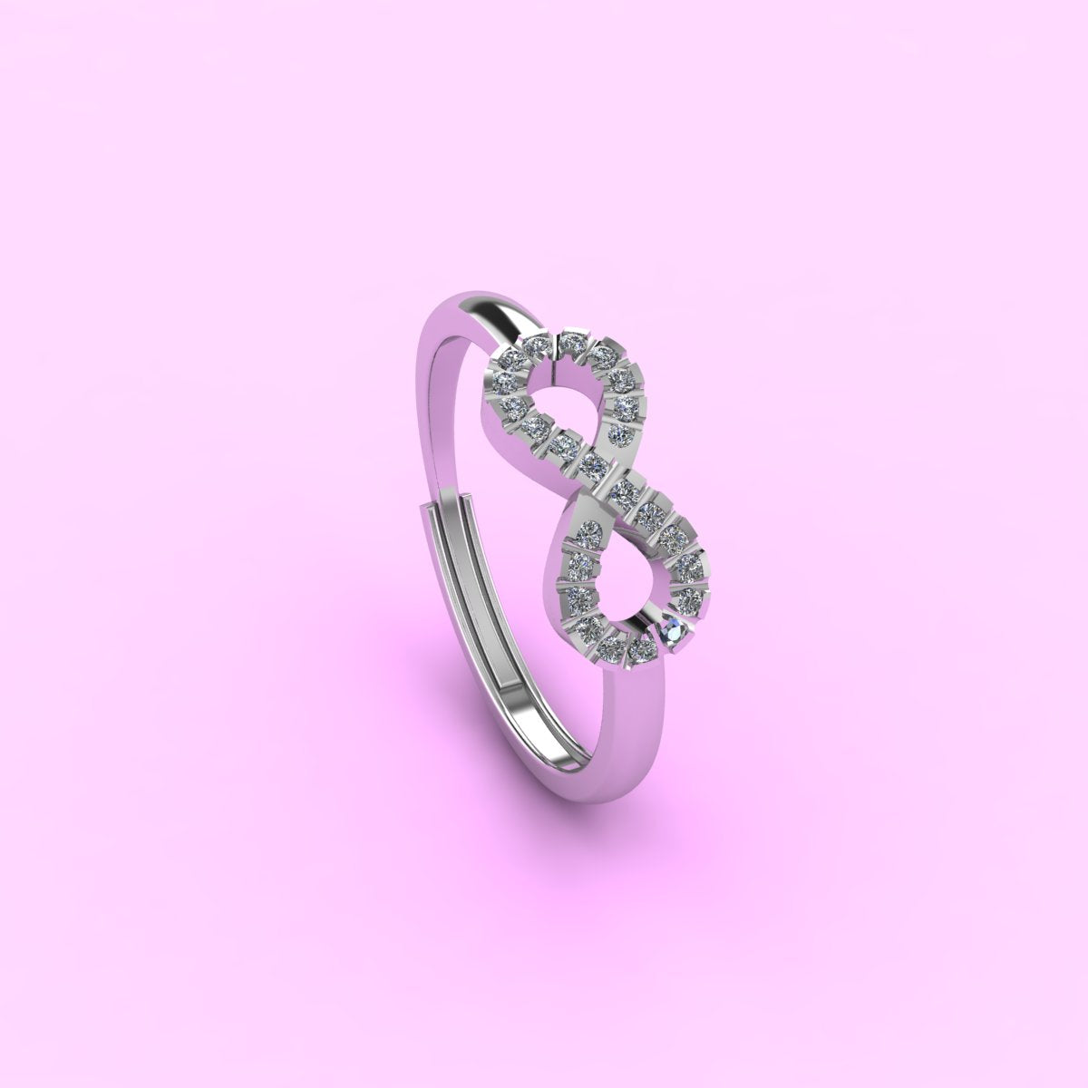 PLATAA 925 Sterling Silver Infinity Solitaire Ring for Women – Elegant Daily Wear for Every Occasion