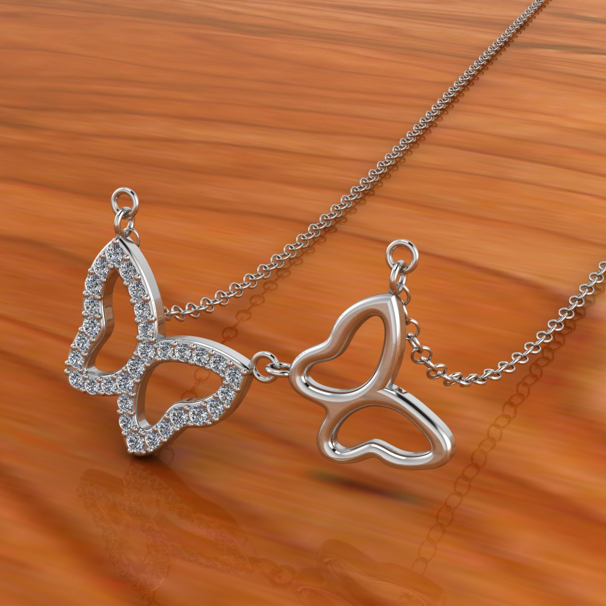 Pure 925 Silver Butterfly  Pendant for Ladies - plataa.co