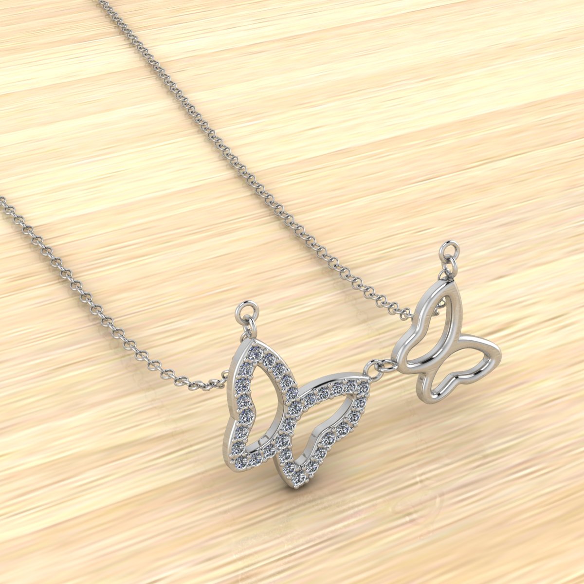 Pure 925 Silver Butterfly  Pendant for Ladies - plataa.co