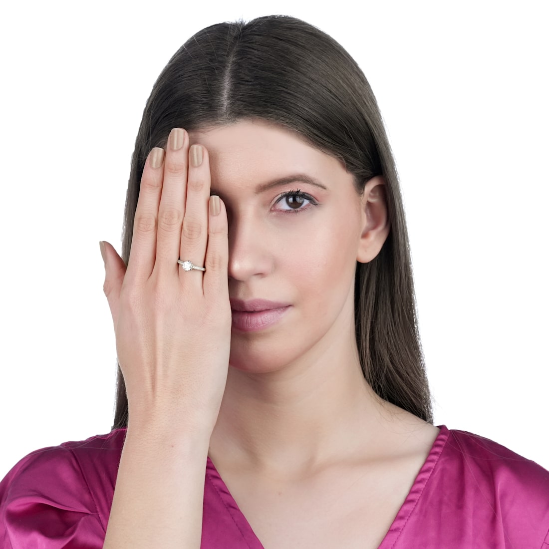 Plataa sterling silver diamond Adjustable ring For Women - plataa.co