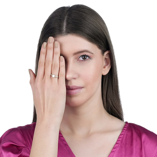 Plataa sterling silver diamond Adjustable ring For Women - plataa.co