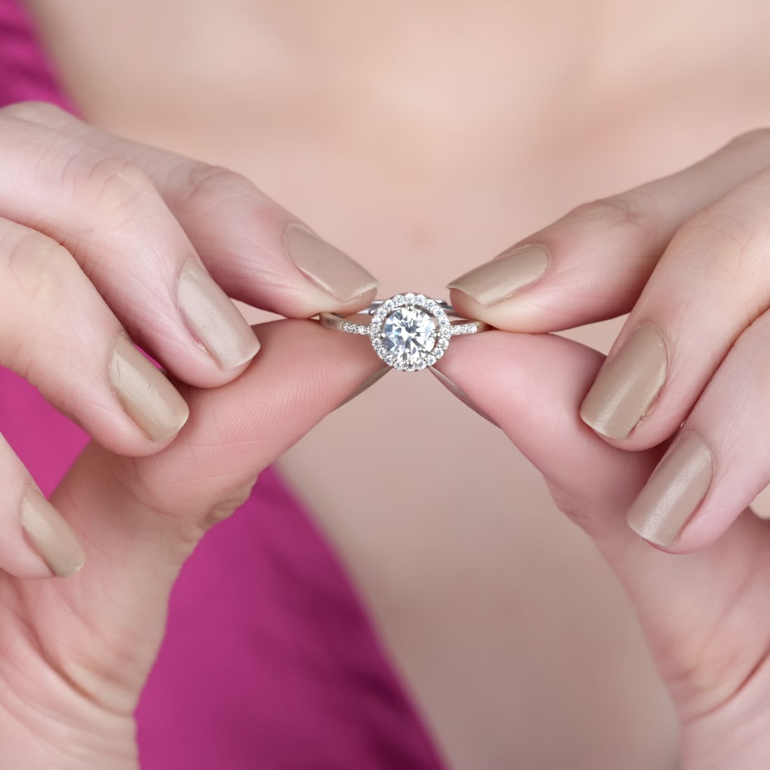 Plataa sterling silver diamond Adjustable ring For Women - plataa.co