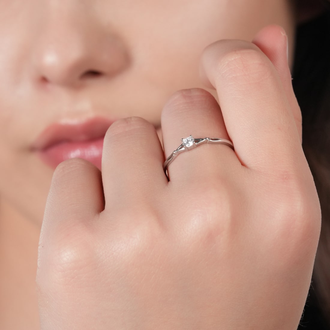 Plataa sterling silver infinity diamond ring For Women - plataa.co