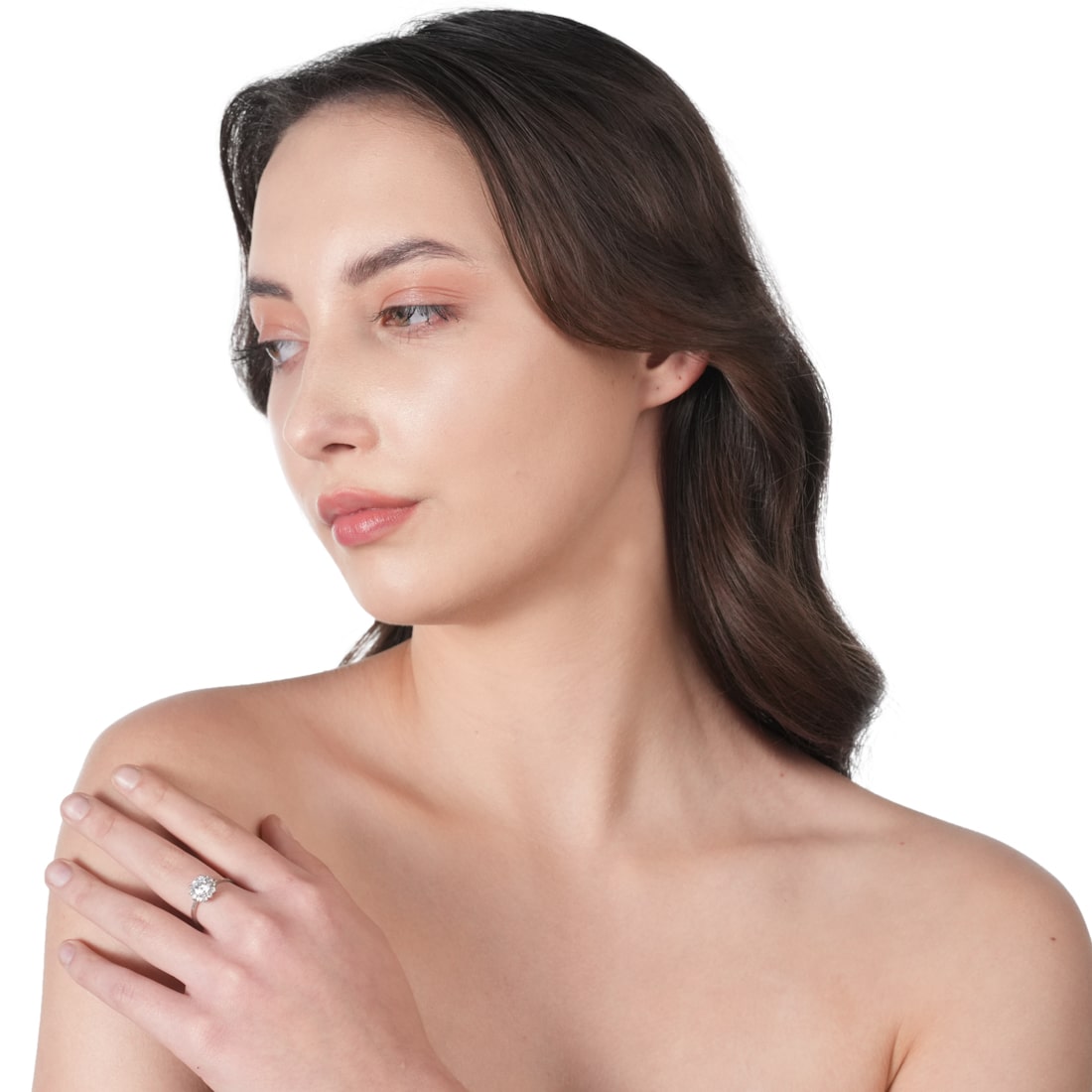 Plataa sterling silver diamond Adjustable ring For Women - plataa.co