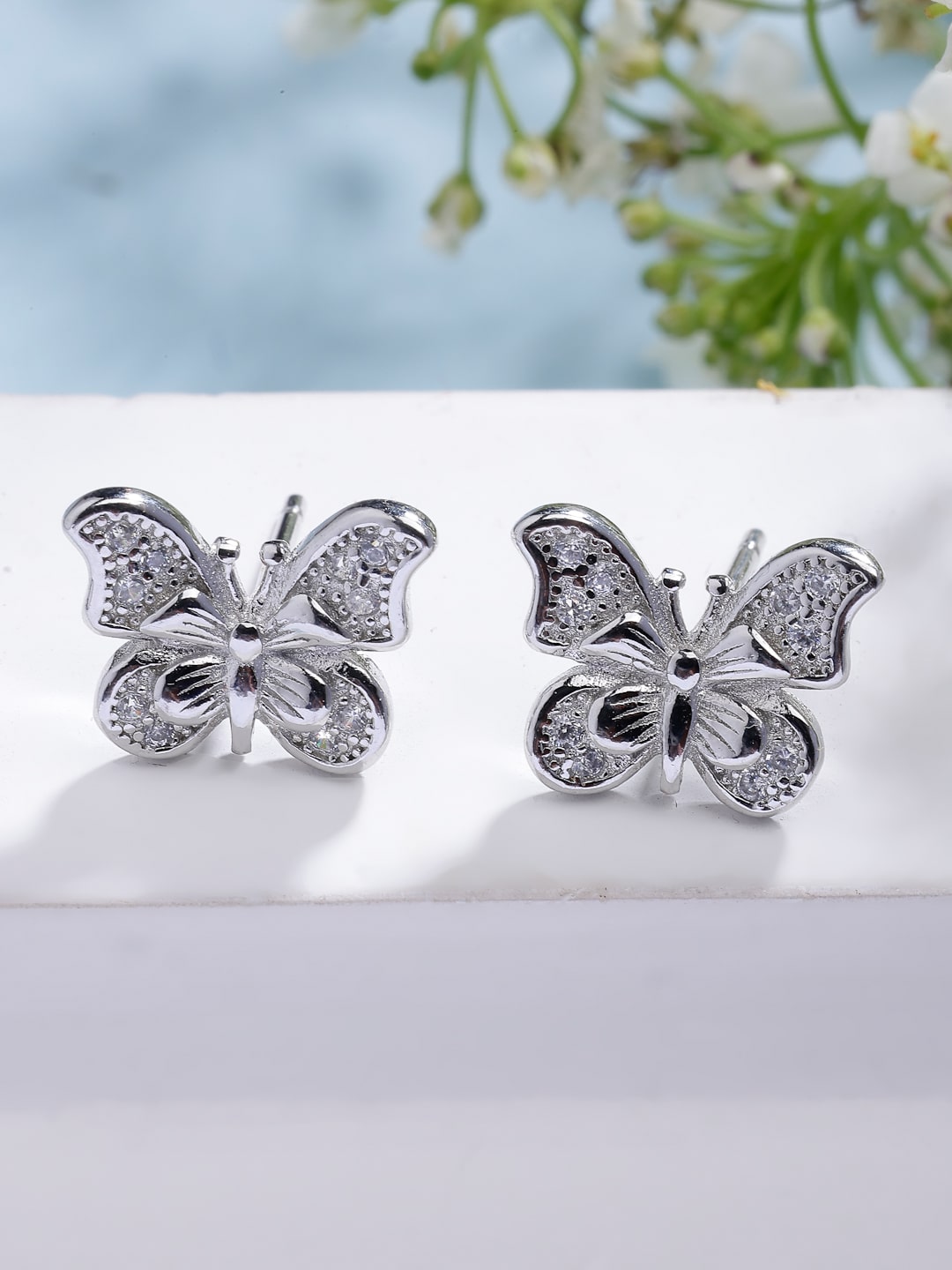 925 Pure Sterling Silver Butterfly Earring For Women and Girls - plataa.co