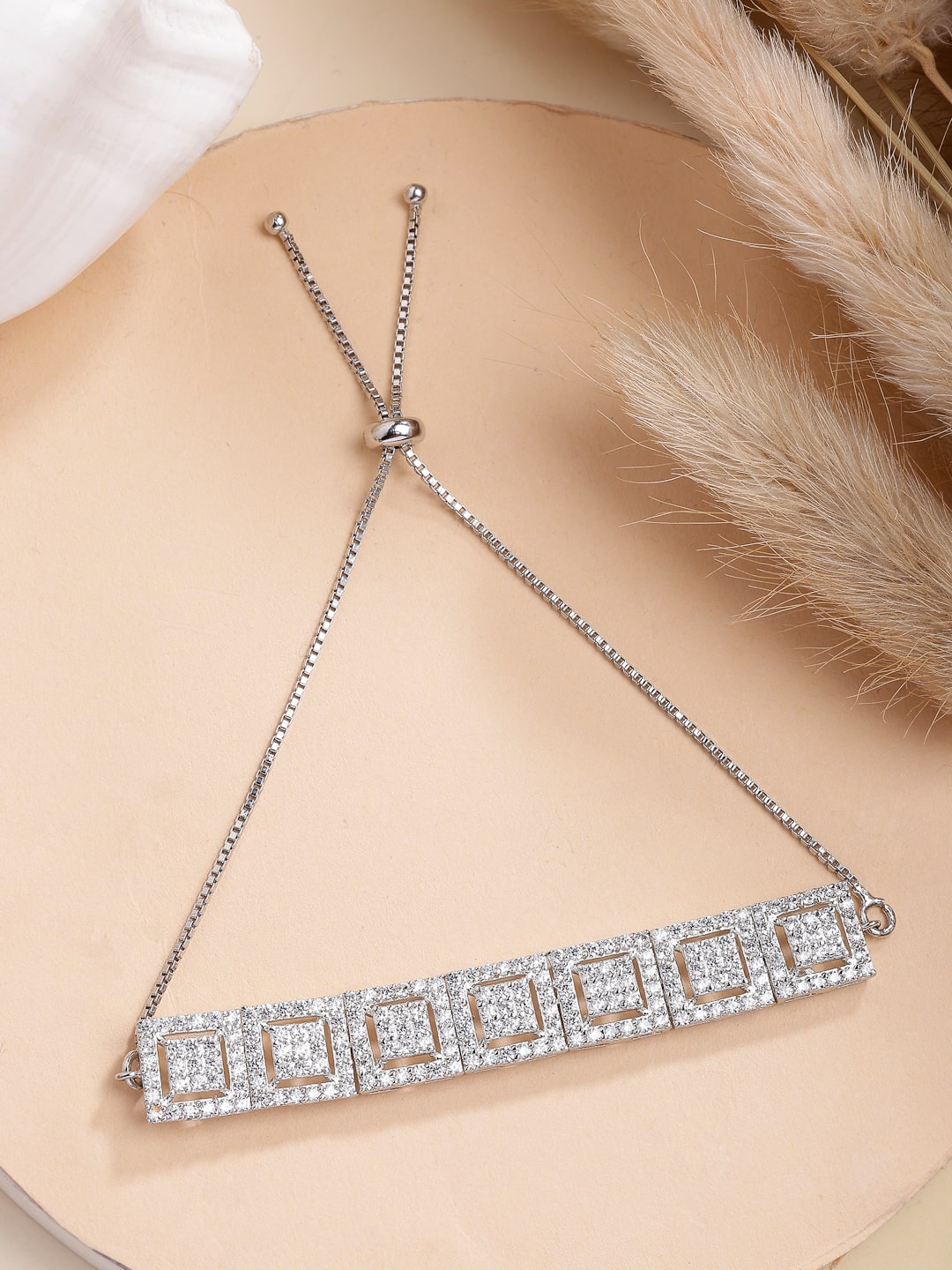 925 Heart In Heart Pure Silver Bracelet Women and Girls - plataa.co