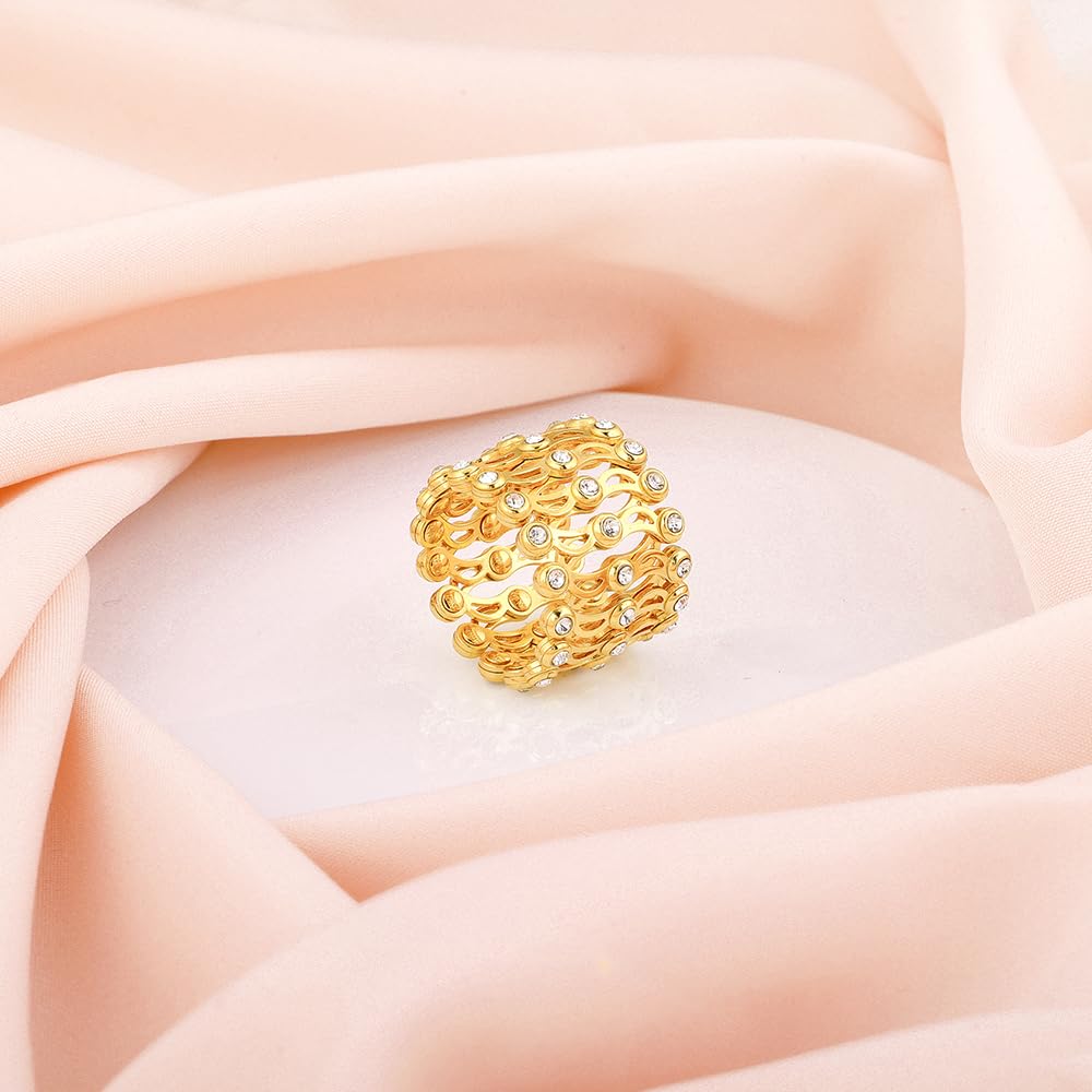 925 Sterling Silver Gold Plated Ring - plataa.co