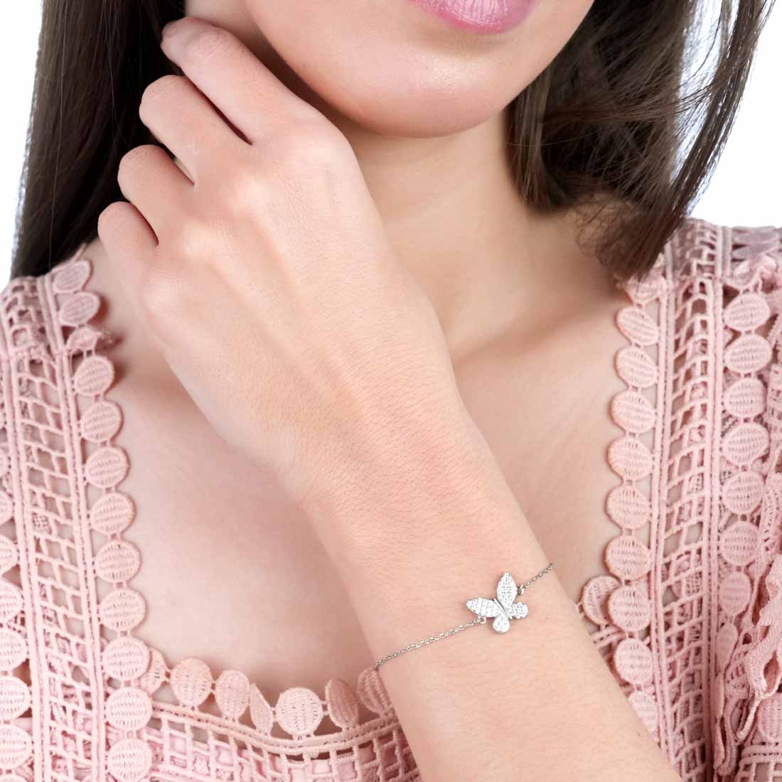 Plataa Sterling Silver Butterfly Bracelet for Women - plataa.co
