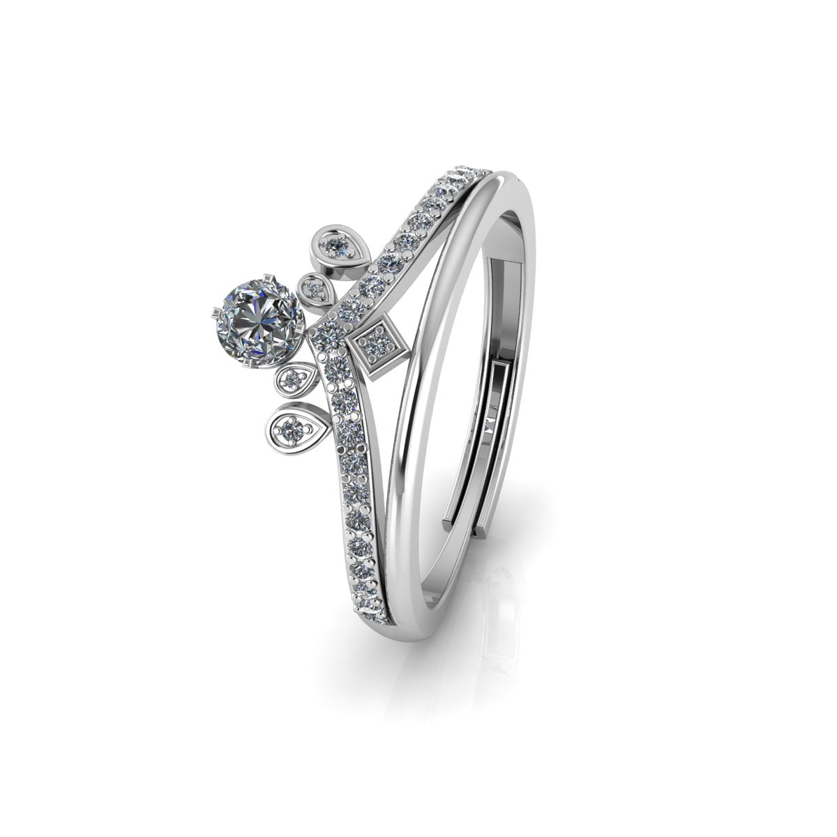 925 Sterling Silver Crown Ring For Women - plataa.co