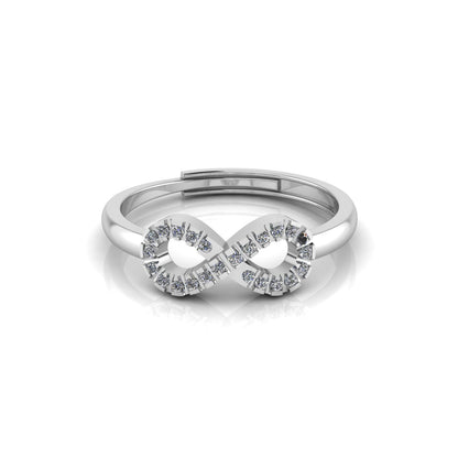 PLATAA 925 Sterling Silver Infinity Solitaire Ring for Women – Elegant Daily Wear for Every Occasion
