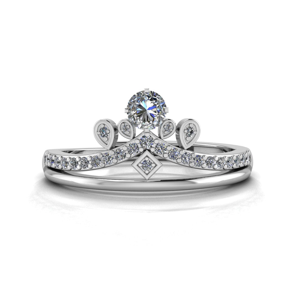 925 Sterling Silver Crown Ring For Women - plataa.co
