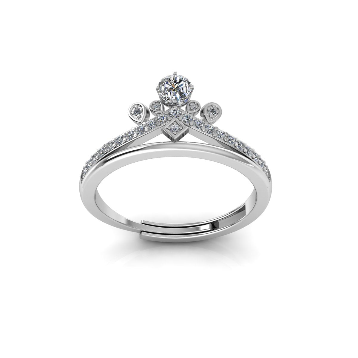 925 Sterling Silver Crown Ring For Women - plataa.co