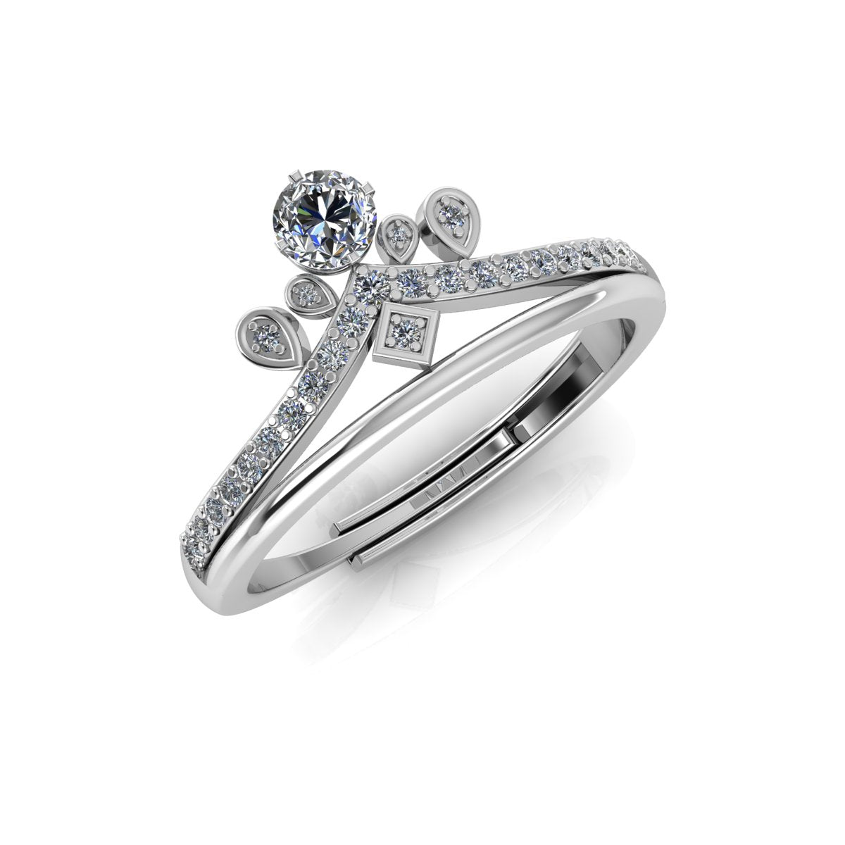 925 Sterling Silver Crown Ring For Women - plataa.co