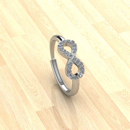 PLATAA 925 Sterling Silver Infinity Solitaire Ring for Women – Elegant Daily Wear for Every Occasion