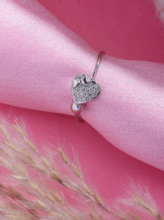 Plataa 925 Sterling Silver Heart Silver Ring Women And Girls - plataa.co