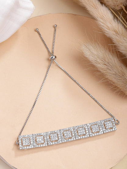 925 Heart In Heart Pure Silver Bracelet Women and Girls - plataa.co